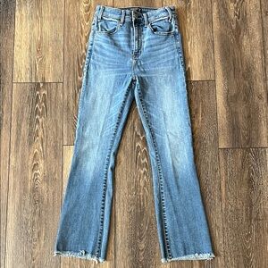Abercrombie & Fitch Simone High-Rise Ankle Flare Light Blue Jeans Womens Size 2